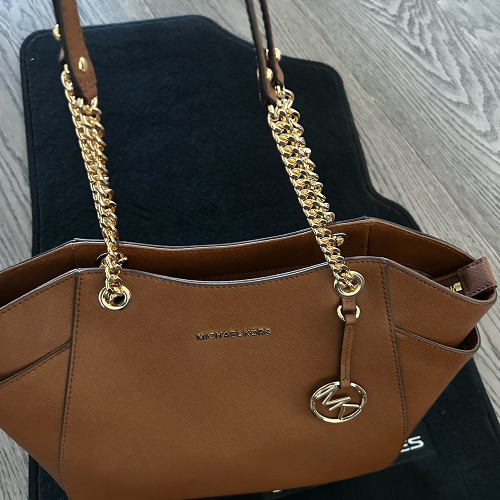 Michael Kors Brown Leather Tote Bag